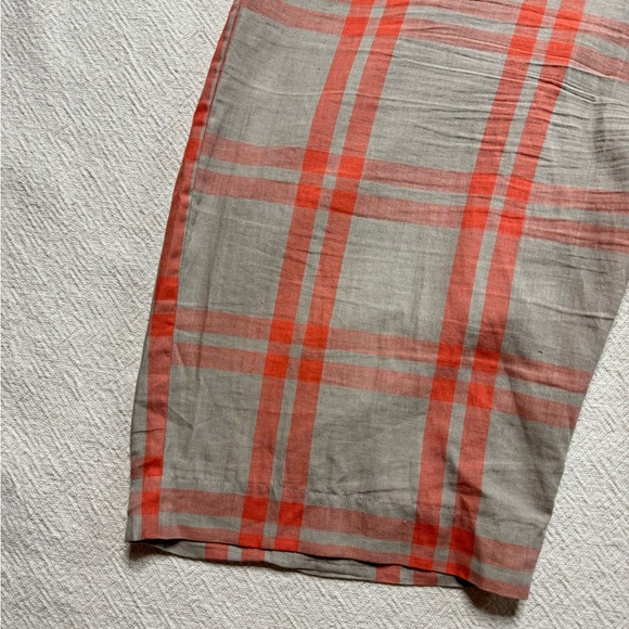 Rujuta Sheth Cotton Beige Orange Plaid Wrap Jumpsuit M - Picture 6 of 9